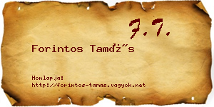Forintos Tamás névjegykártya